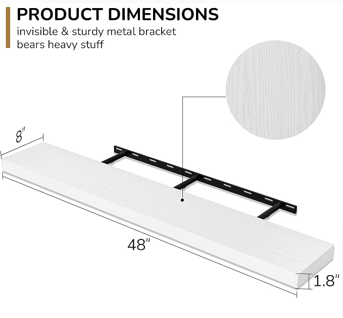 Fun Memories 48 Inch Floating Shelves
