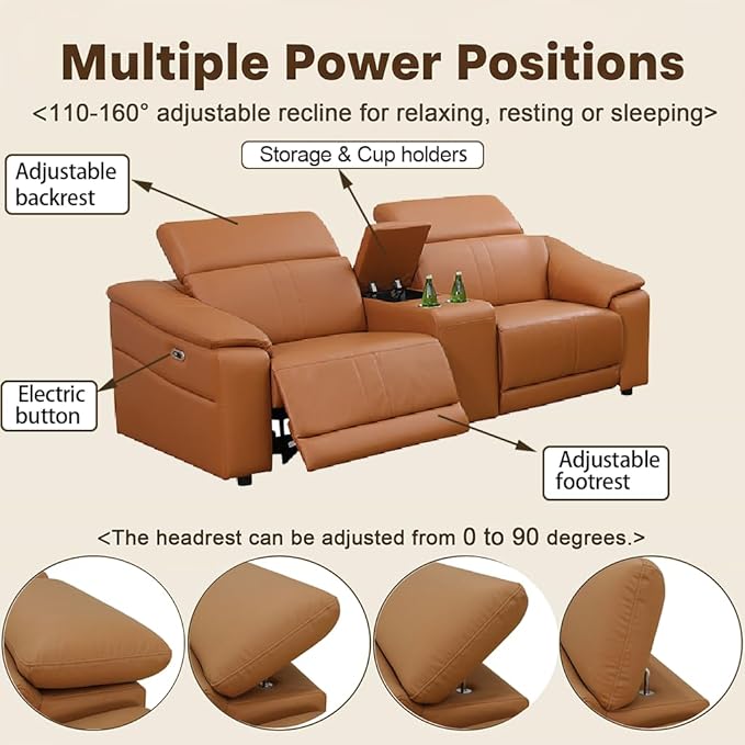 Power Recliner Sofa Set, Reclining Sectional Sofa Couch
