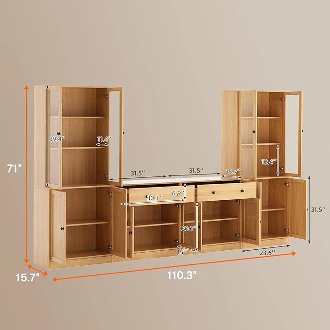 TUSY 71" TV Stand Storage Set