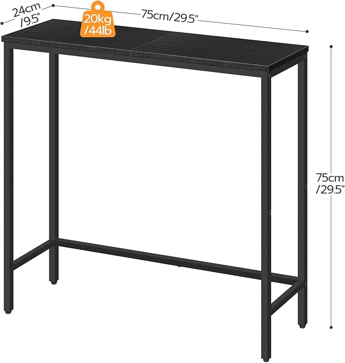 HOOBRO 2 Pack Narrow Console Table, 29.5" Small Entryway Table, Thin Long Sofa