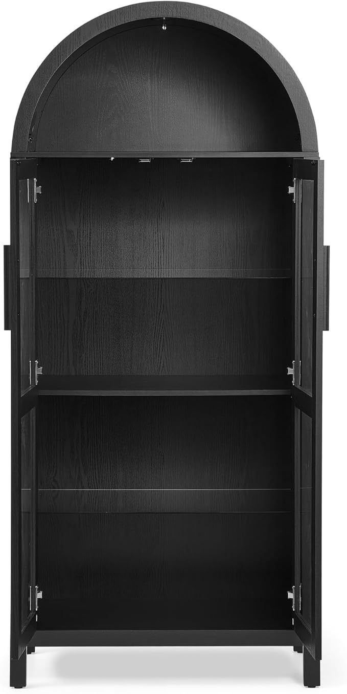 67" Black Tall Display Cabinet