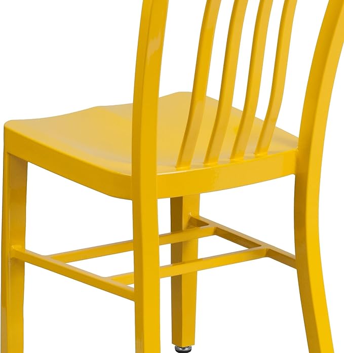 Flash Furniture Commercial Grade Yellow Metal Indoor-Outdoor Chair