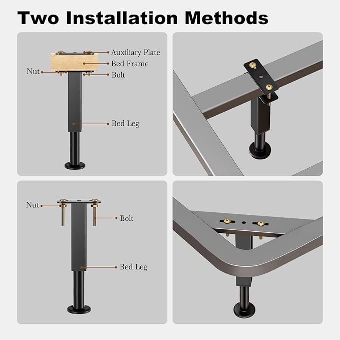 Bed Support Legs, 10.2-16.5 in Heavy Duty Metal Furniture Feet