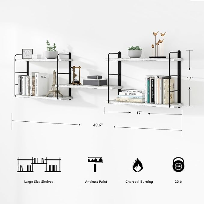 MXCSE Wall Shelves, Wall Mounted Bookshelves, DIY Floating Shelves