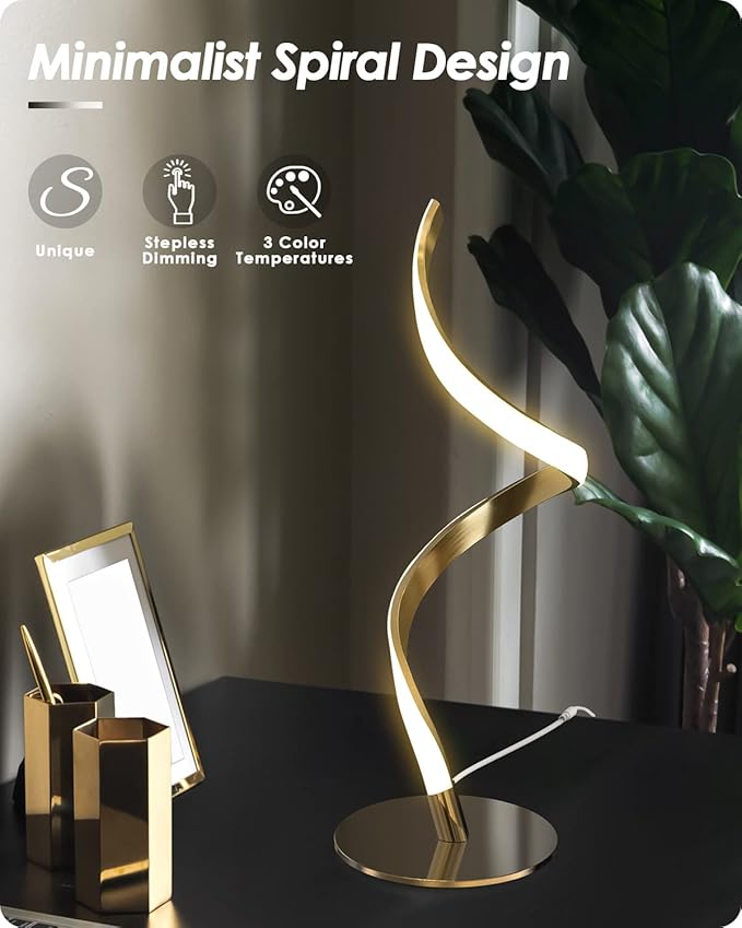 Yarra-Decor Modern Spiral Bedside Lamp