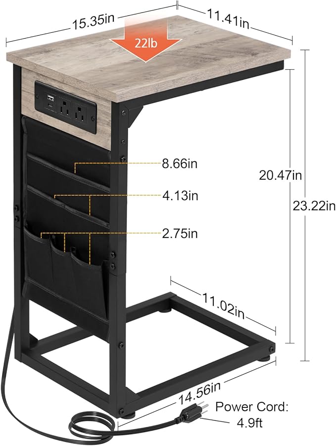 AMHANCIBLE C Shaped End Table