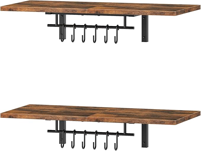 CHOEZON Wall-Mounted Pot Racks, Floating Shelves, Vintage Pot Hangers