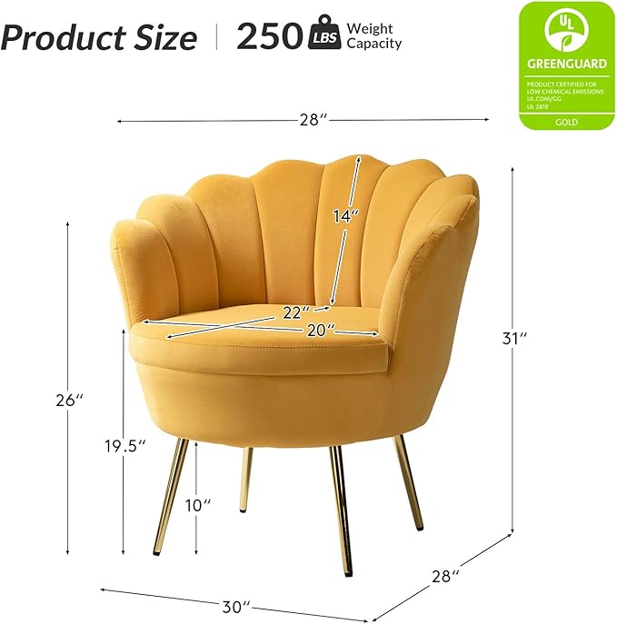 HULALA HOME Velvet Accent Chair