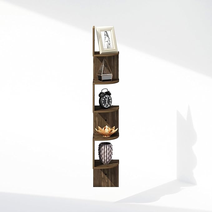 Furinno Rossi 5-Tier Floating Corner Shelf