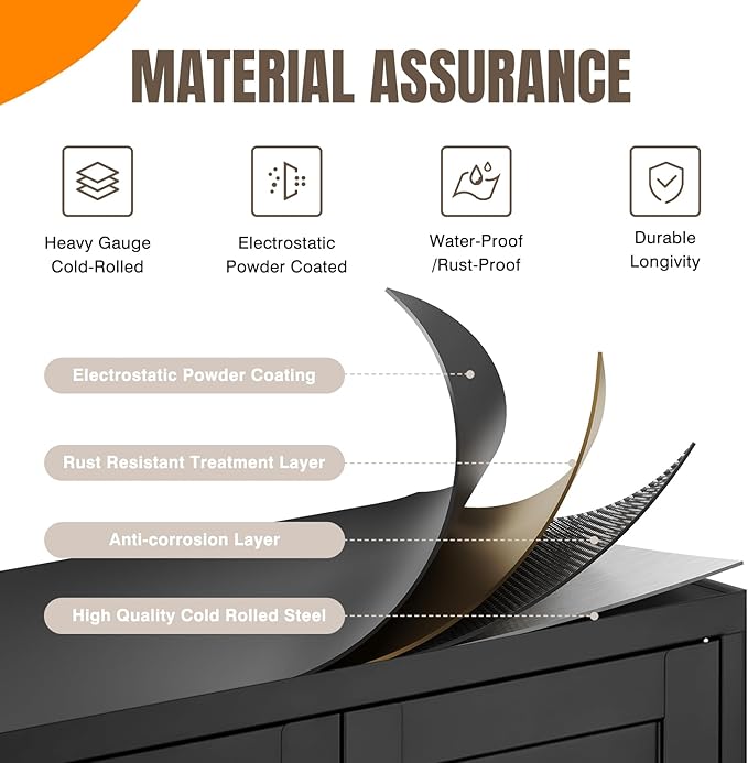 Yizosh Metal Pantry Cabinet, Cupboard