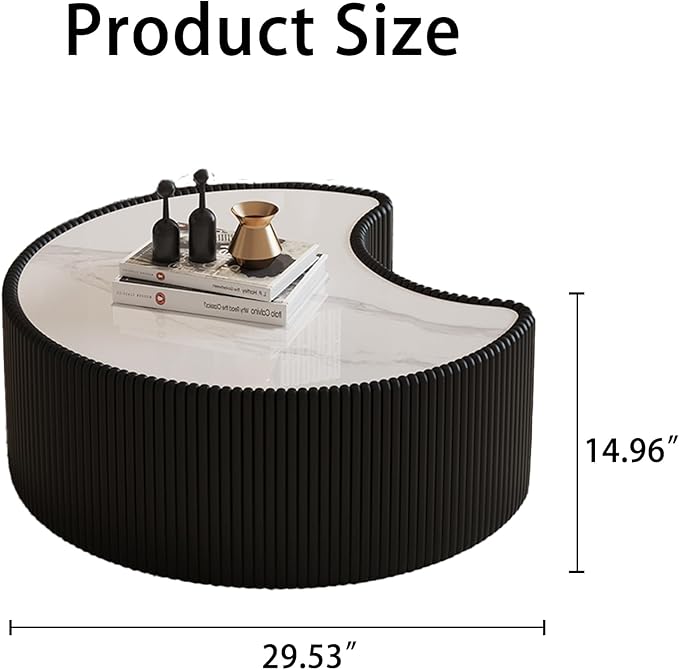 Modern Nesting Coffee Table Set of 2, Creative Moon Coffee and End Table Set