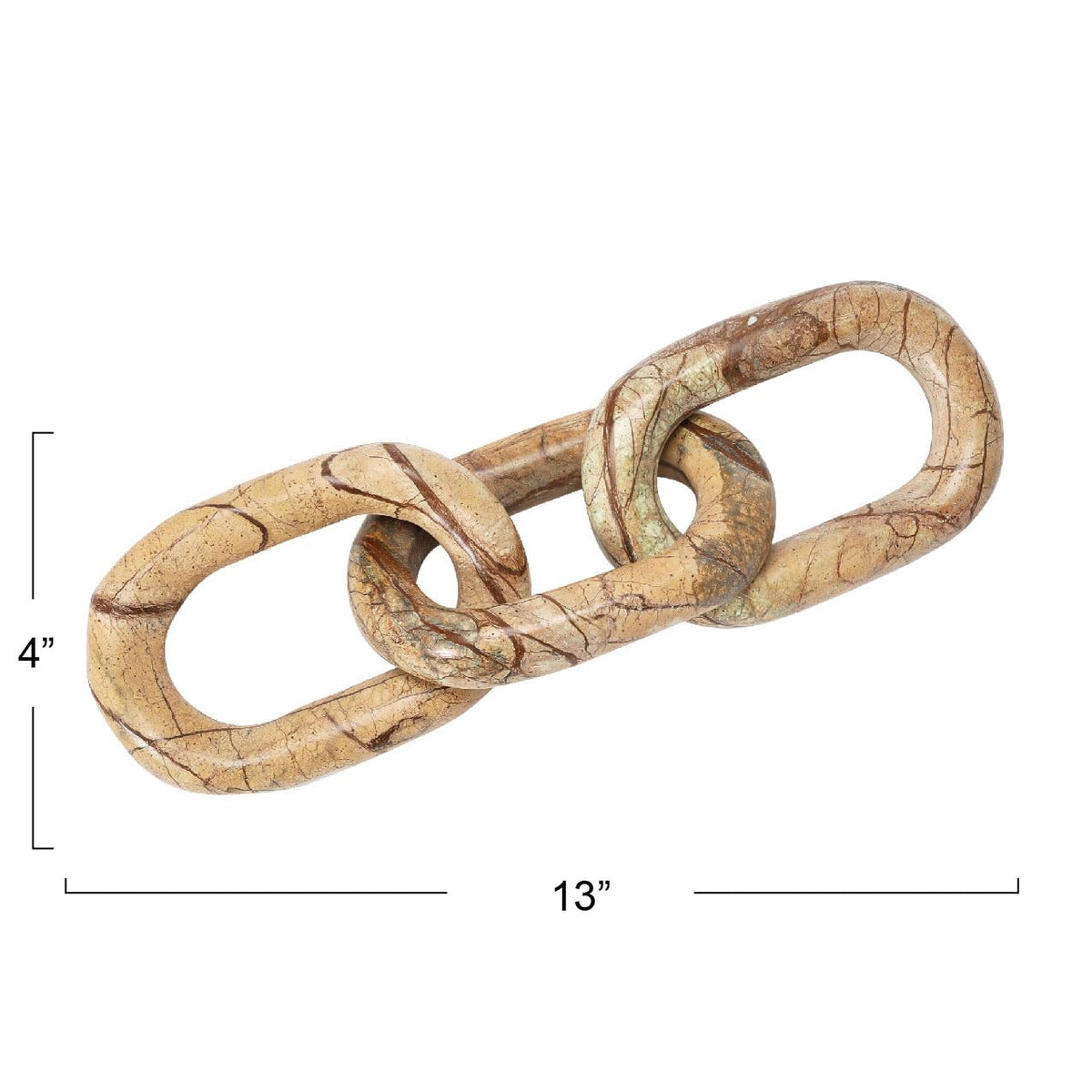 Bloomingville Decorative Marble Chain, Variegated Brown Tones