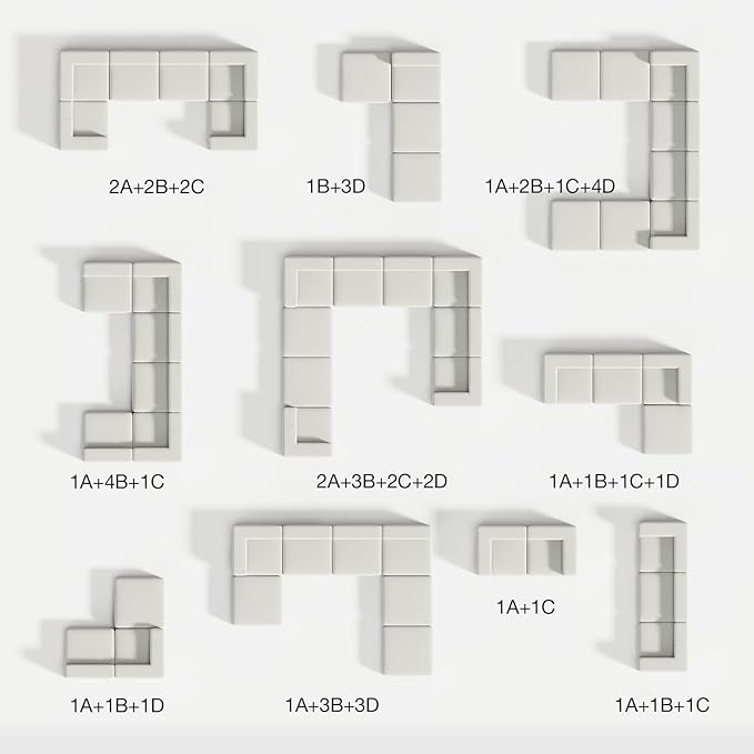 Novilla 141" Modular Sectional Sofa, Modern Cloud Sectional Couch