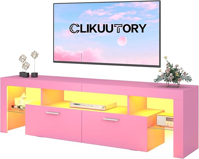 Clikuutory Modern Lighting 63 inch TV Stand