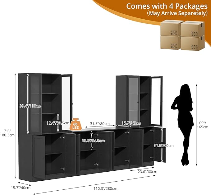 TUSY 71" TV Stand Storage Set