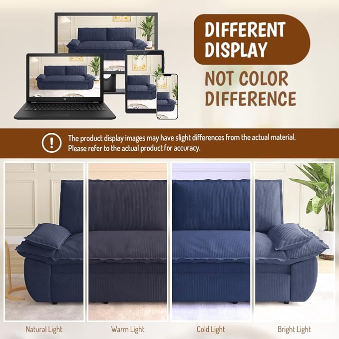 KEIKI 73.2" Queen Convertible Sofa Bed, 3-in-1 Pull Out Sleeper Couch