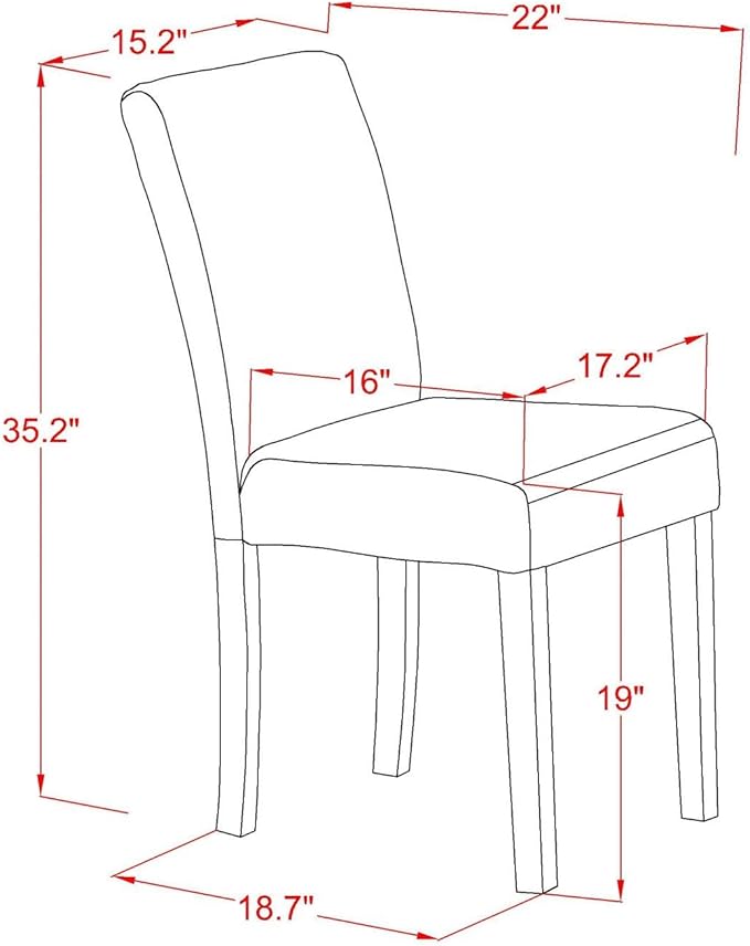 East West Furniture ABP7T47 Abbott Parson Kitchen Chairs
