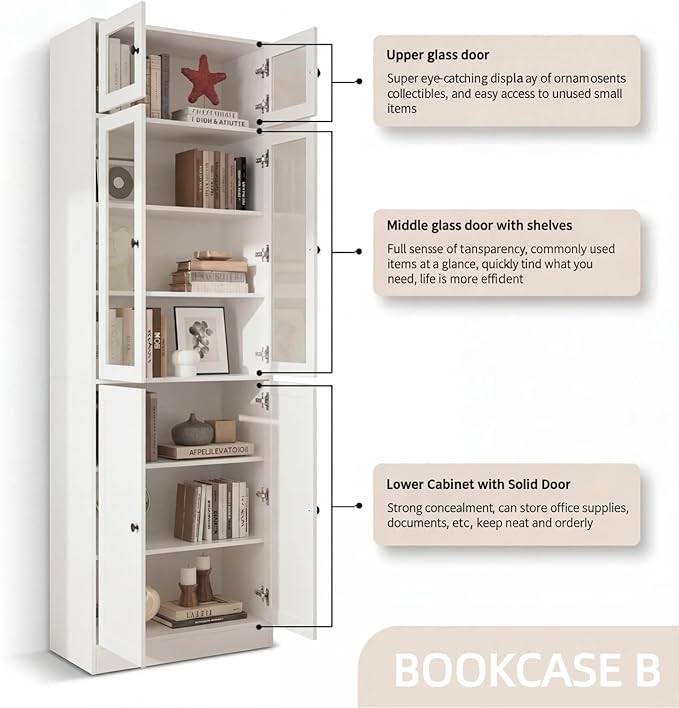TUSY 85.5" Modern Tall Bookcase