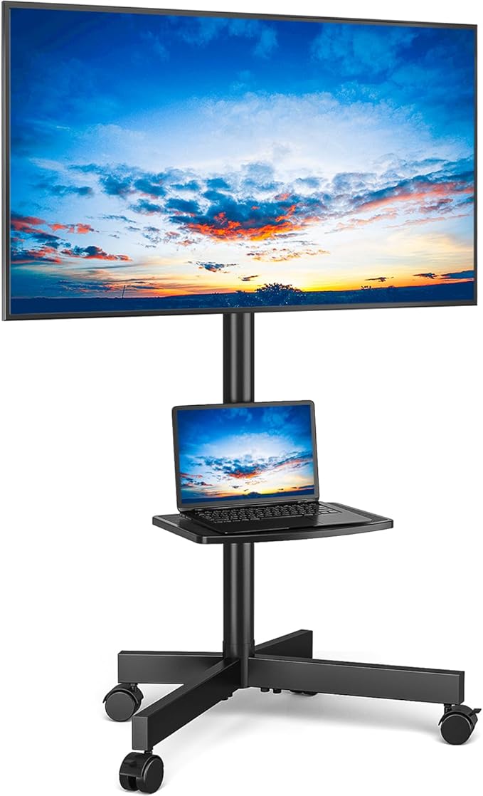 Rfiver Mobile TV Stand for 23-65 Inch LCD LED Flat/Curved Panel Screen TVs up