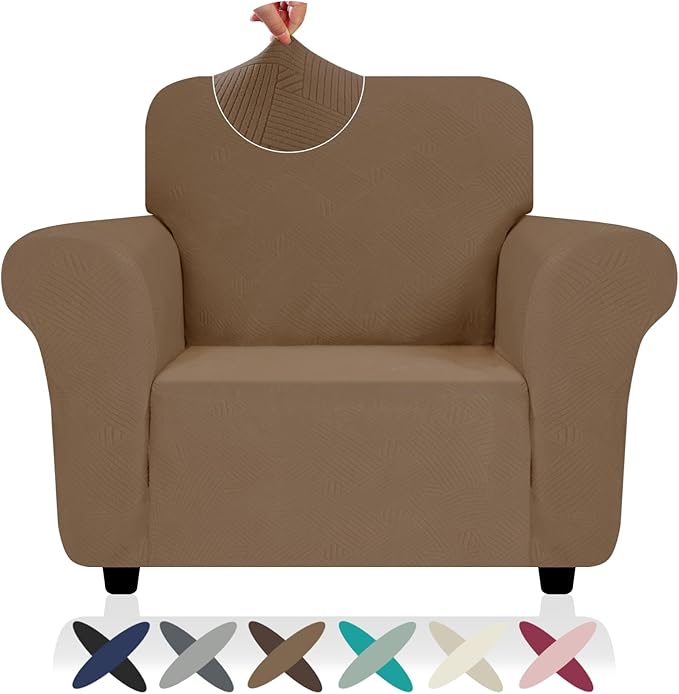 ZNSAYOTX Chair Cover with Arms, New Striped Sofa Chair Covers