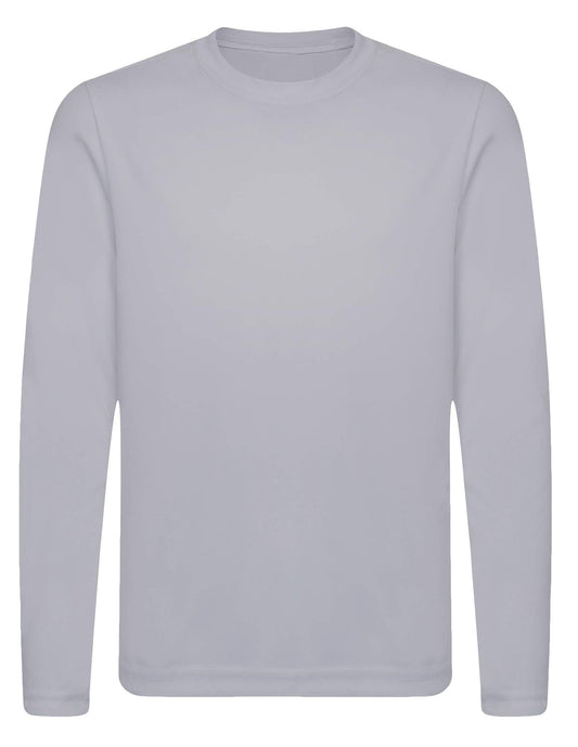Opna Youth Athletic Performance Long Sleeve Shirts for Boy's or Girl's Moisture Wicking,Silver,Medium