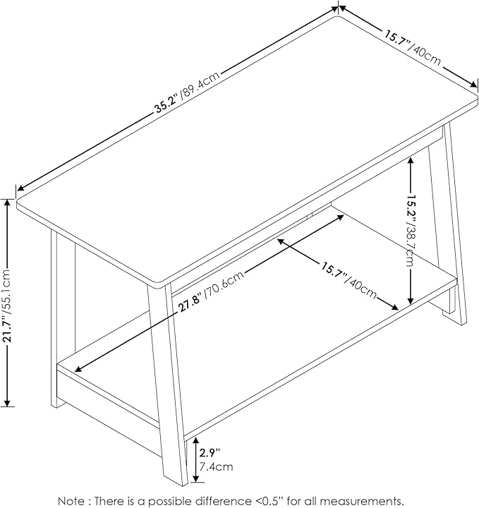 Furinno BEGINNING TV Stand, 2-Tier Rectangular Entertainment Center
