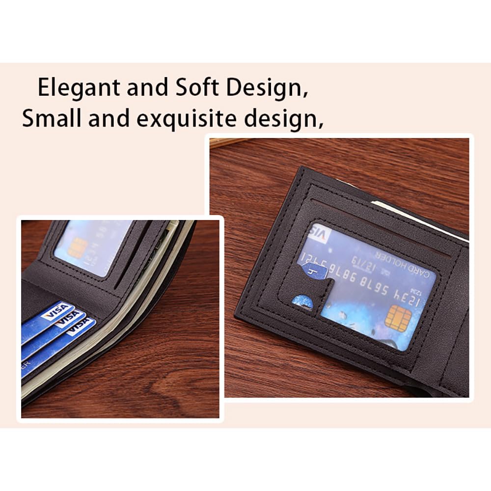 MUFANDUO Slim Wallet for Men with Coin Purse, Minimalist Wallet with Zipper, Bifold Mens Wallets with Credit Card Holder, PU Leather Men's Wallet with Money Clip, Carteras Para Hombres (Coffee L)