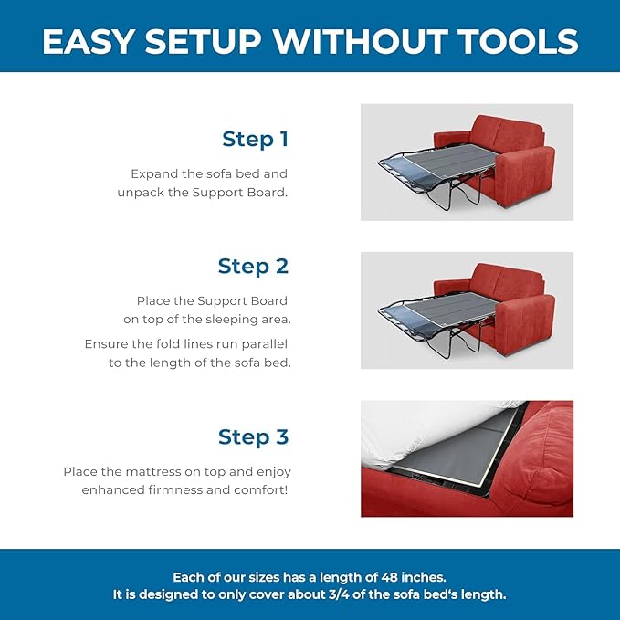 Meliusly Sleeper Sofa Support Board Twin Size – Durable Support to Fix Sagging