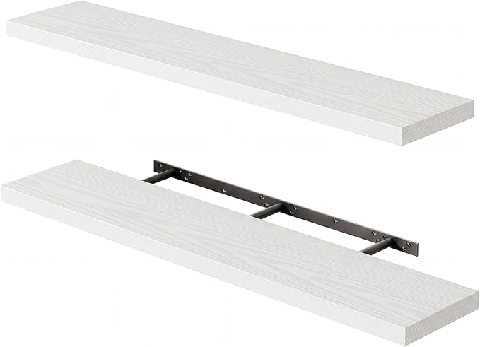 Fixwal Floating Shelves for Wall, 47.2" Long Heavy Duty Wall Mounted Rustic