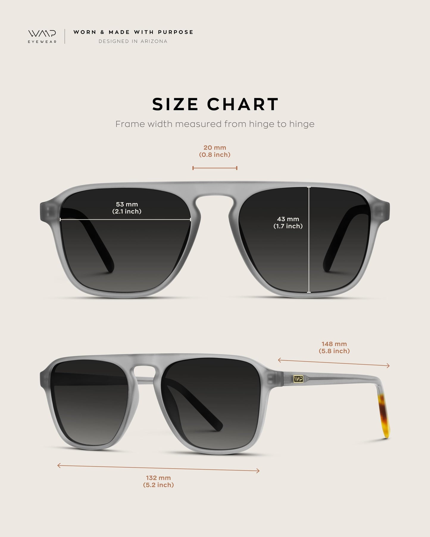 WearMe Pro Polarized Aviator One-Bridge Modern Square Mens Sunglasses (Moon Rock Grey/Black Lens)