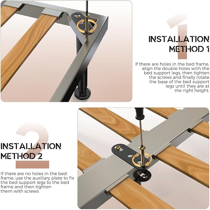 4Pcs Bed Frame Support Leg, Adjustable Height 5.8"-9", Extra Sturdy Steel Bed