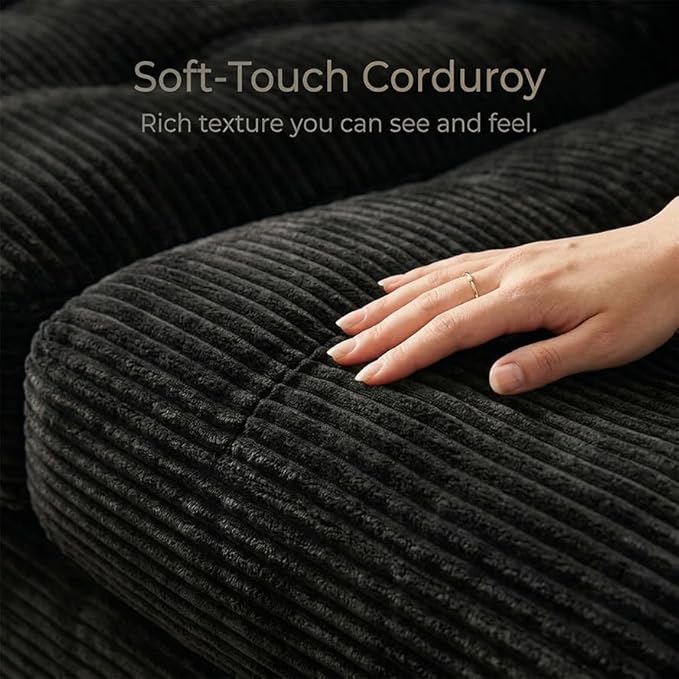 96" L Shaped Modular Sectional Sofa, Boneless Cloud Couch