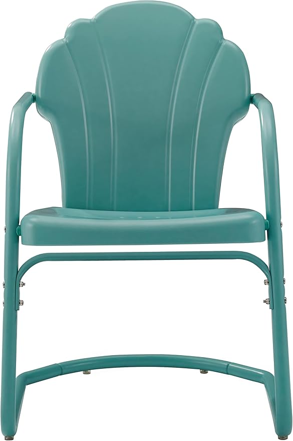 Crosley Furniture Tulip 2-Piece Outdoor Chair Set, Retro Metal Patio Chairs