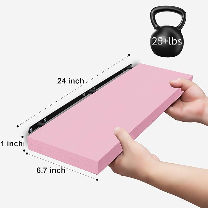 SAUMONIERES 24 Inch Floating Wall Shelves
