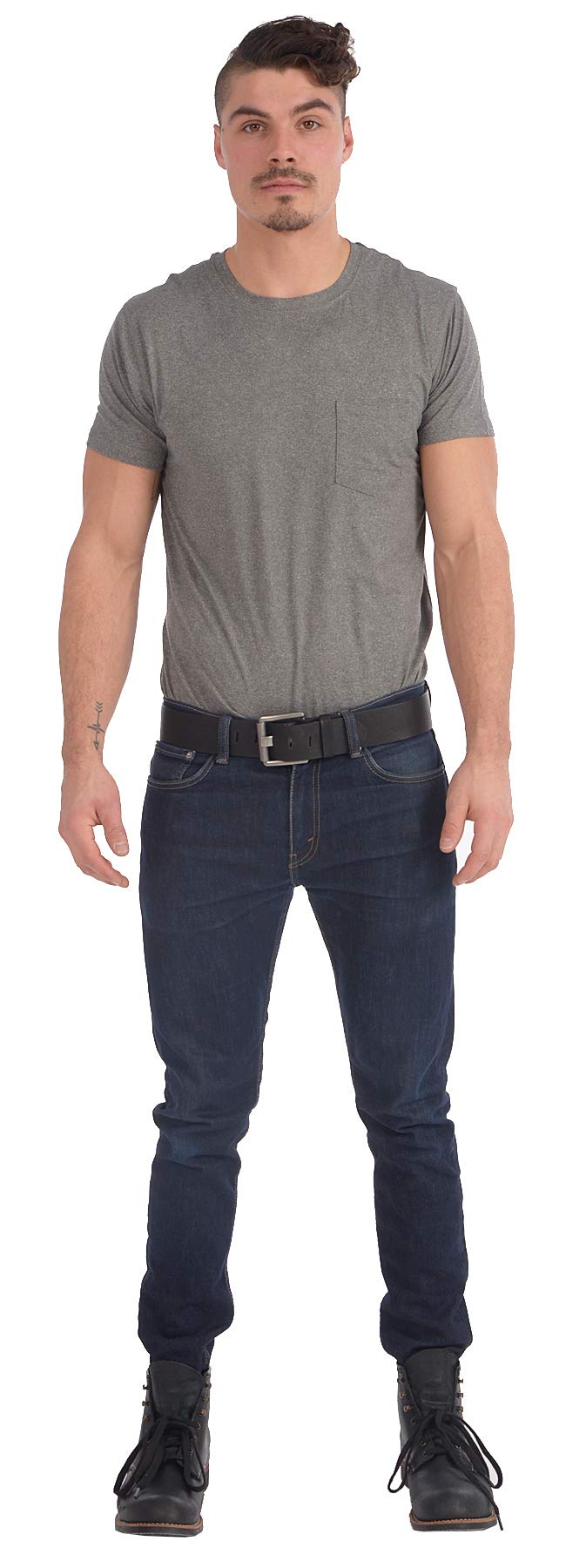 Gary Majdell Sport Men's 2" Genuine Leather Single Loop Dress Belt with Single Prong Metal Buckles - Classic and Fashion Design for an Everyday Use (Black, 36)