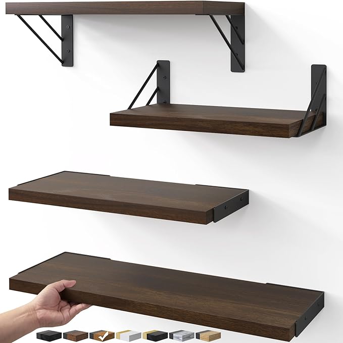 BAYKA Floating Shelves for Wall, Book Shelf for Bedroom, Decor Shelves for