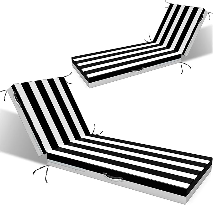 L'AGRATY Outdoor Lounge Chaise Cushion: 72x21x3 Inch Waterproof Lounge Chair