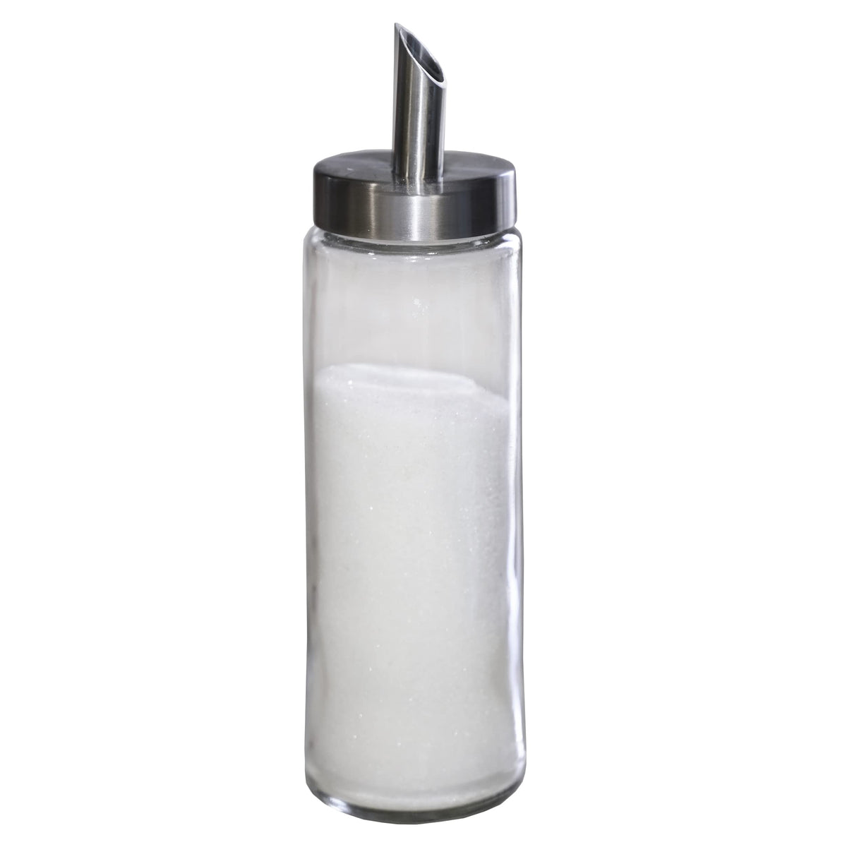 Neat Pour Sugar Dispenser, Shaker & Pourer - MODERN STYLE Brushed Nickel with Stainless Steel Lid, Dishwasher Safe for Sugar, Salt, Cocoa, Sprinkles. 8.4oz for coffee, tea, and baking (Pack of 1)