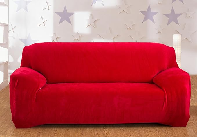 vctops 1-Piece Velvet Plush Stretch Loveseat Sofa Slipcover