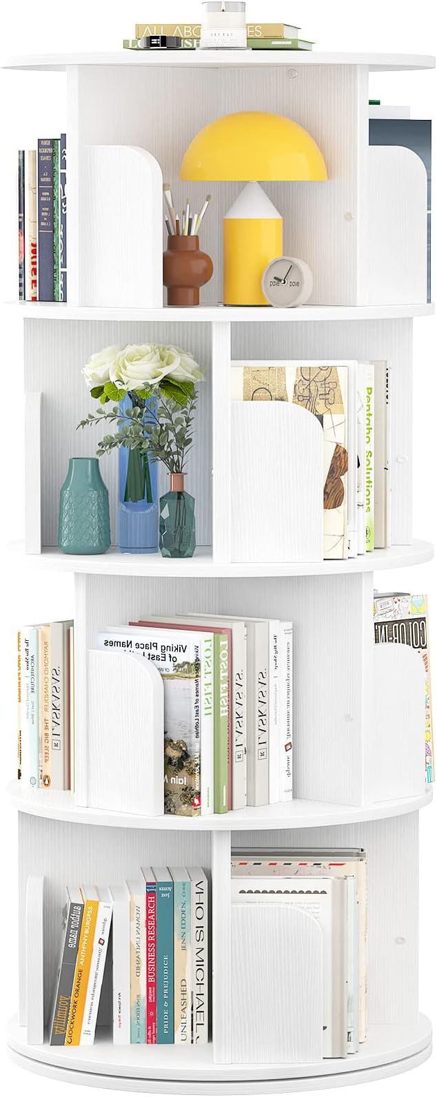 Aheaplus Rotating Bookshelf, Small Corner Bookshelf