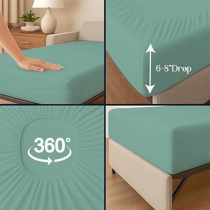 Sleeper Sofa Bed Sheet, 100% Cotton 400 Thread Count, 4 Piece Set, Deep Pocket