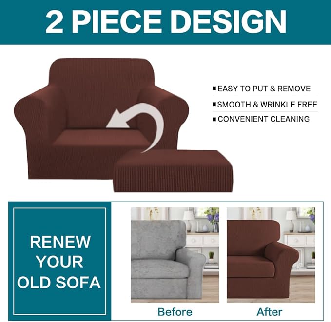 Turquoize 2 Piece Chair Covers Armchair Covers