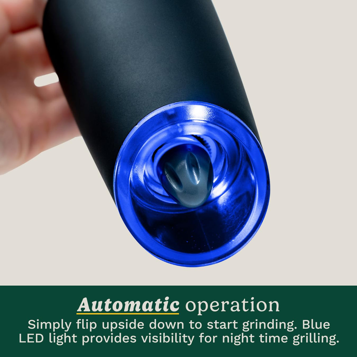 Cuisinart CSS-2424 Gravity Salt and Pepper Spice Mill with Blue LED Light, 2/3 Cup Capacity