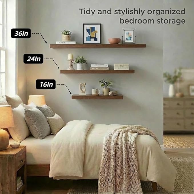 SAUMONIERES Floating Shelves Wall Shelf Solid Wood