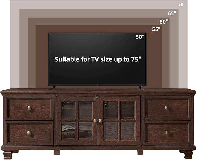 SAVOR LIFE Farmhouse TV Stands for Living Room, Wood TV Console