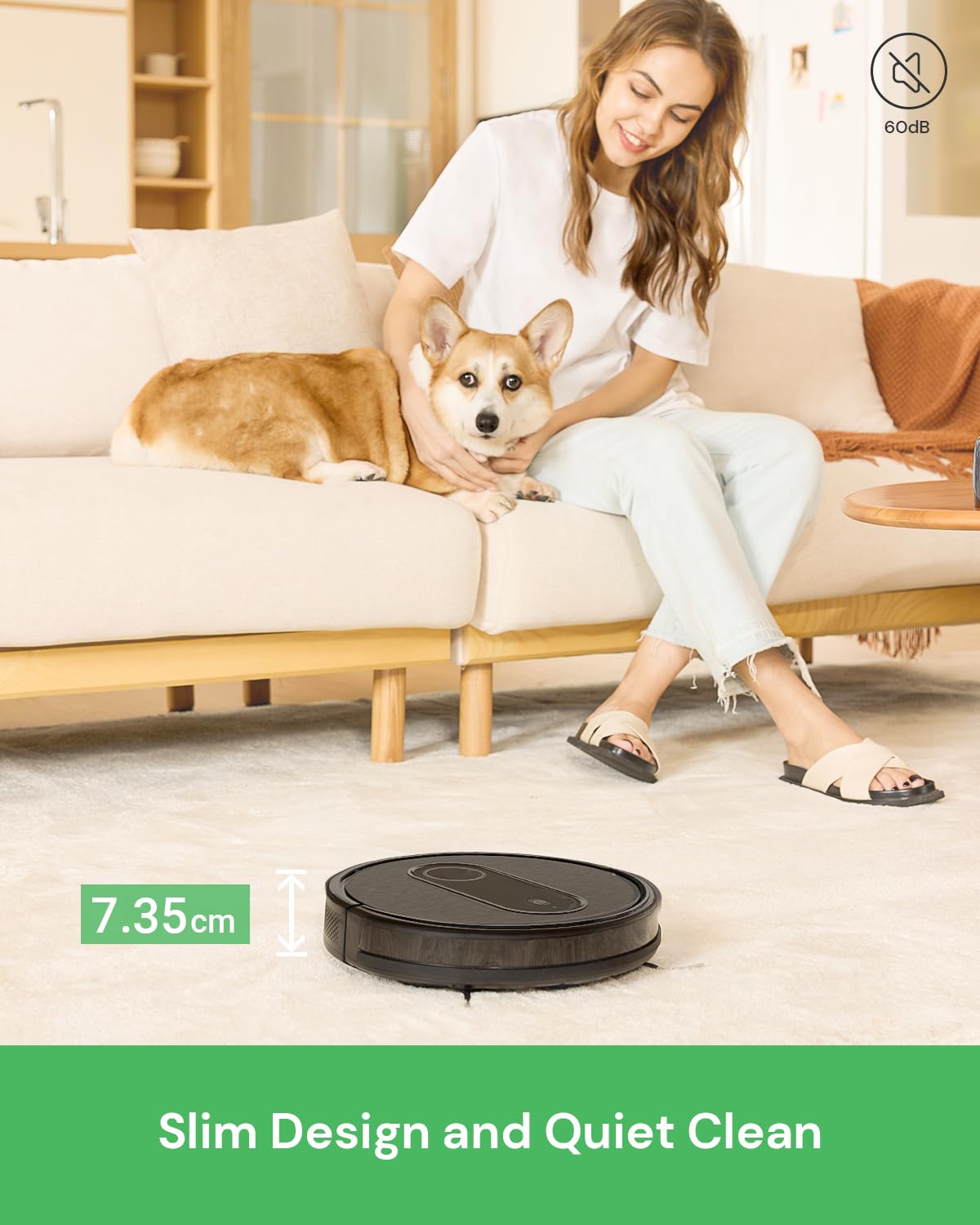 Vexilar Robot Vacuum,2 in 1 Mopping and Vacuuming, App/Voice/Remote Control,Self-Charging Robotic Vacuum Cleaner,Good for Hard Floor, Low-Pile Carpet, Pet Hair (Small)