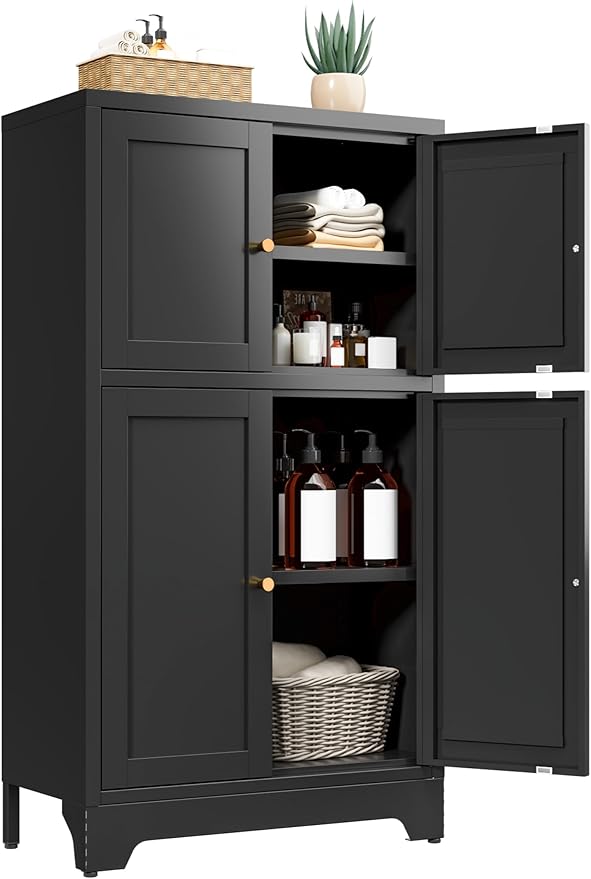 Bevivog Black Metal Locker Cabinet