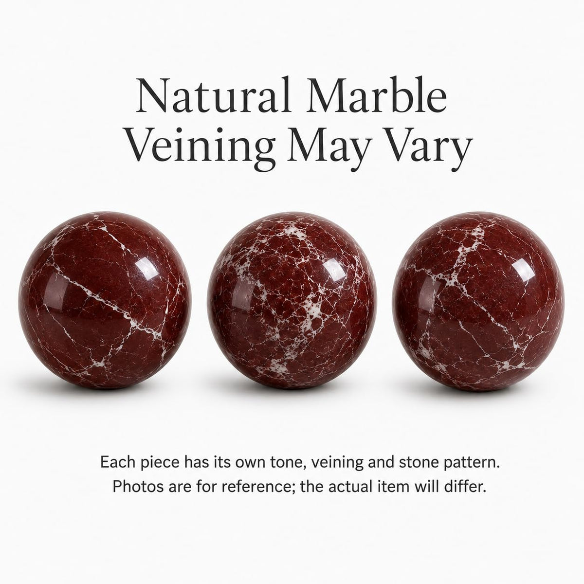 SIRIZEN-DIVING Rosa Levanto Marble Sphere, 8cm Natural Stone Orb