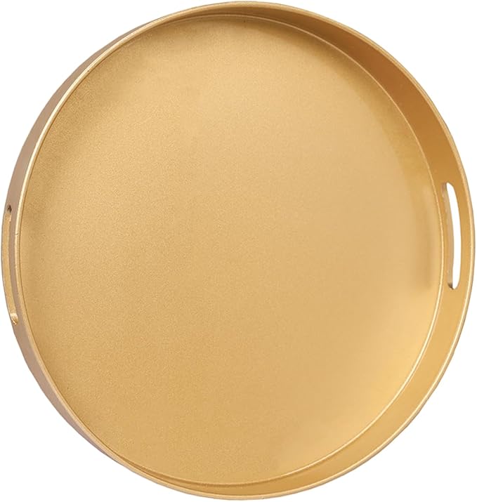 MAONAME 13" Gold Round Decorative Tray