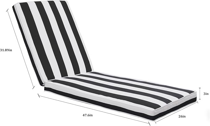 Only choice Chaise Lounge Cushions Outdoor, Fade & Water Resistant Patio Lounge